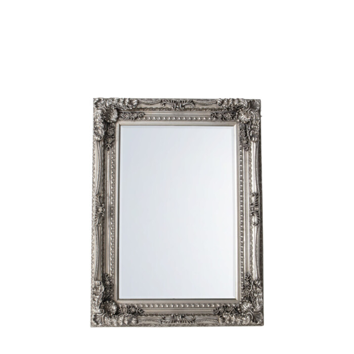 A Baroque style silver Framed Wall Mirror